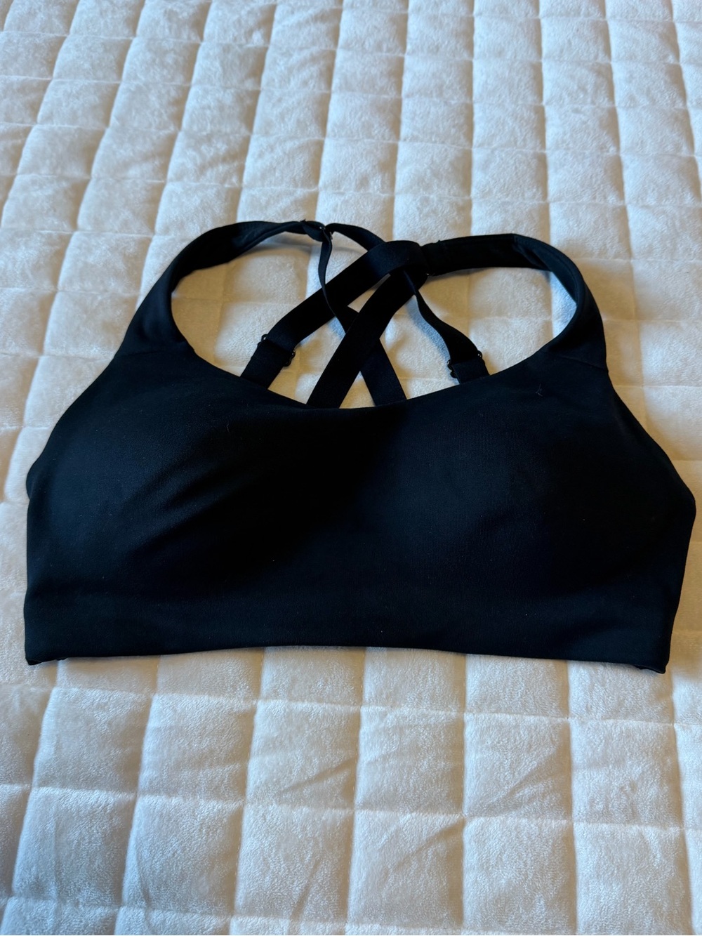Black Strappy Sports Bra - Women’s Low-Impact Support
